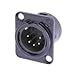 Neutrik NC5MD-L-B-1 5-Pole Male Receptacle, Black/Gold Contacts