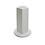 Azar Displays 700220-WHT Pegboard 4-Sided Revolving