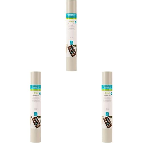 Cricut Premium Vinyl Removable for All Cricut Cutting Machines, No Residue Vinyl for DIY Crafts, Wall Decals, Stickers, in-House Decor and More, Light Gray (Pack of 3)