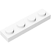 Classic Building Plate 1x4,100 Piece, Compatible with Lego Parts and Pieces 3710, Creative Play Set - 100% Compatible with Lego and All Major Brick Brands(Colour:White)