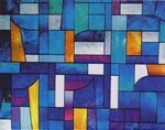 Abstract Stained Glass, Decorative, Privacym Window Film(- 36" Wide X 27" Long)