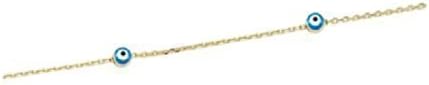 14K Gold Solid Yellow Gold Evil Eye Bracelet, Gold Luck Bracelet, Evil Eye Bracelet, Good Energy Bracelet