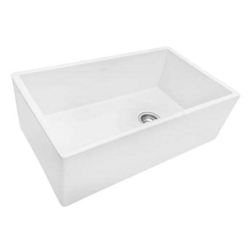 Ruvati 30inch Fireclay Farmhouse Offset Drain Kitchen Sink Single Bowl