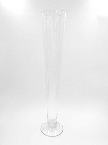 Evershine Clear Glass Pilsner Trumpet Vase,Opening D-4.5" Wedding Centerpiece, Set of 6 (6, 20)