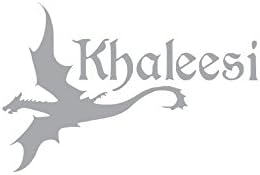 Mother of Dragons Khaleesi Vinyl Sticker Decals for Car Bumper Window Laptop (4" x 2.7", Silver)
