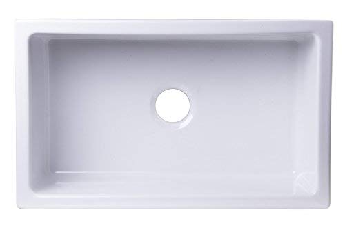 ALFI brand AB3018UM-W 30" x 18" Undermount Fireclay Kitchen Sink, White