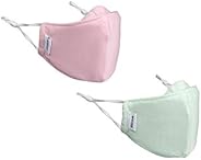 Mascarilla para niños |  Paquete de 2 niños |  Antimicrobiano, reutilizable, de tela, ajustable, transpirable |  El avivamiento