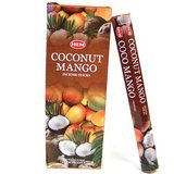COCONUT MANGO INCENSE STICKS (6 PACKS=120 STICKS) in a Box