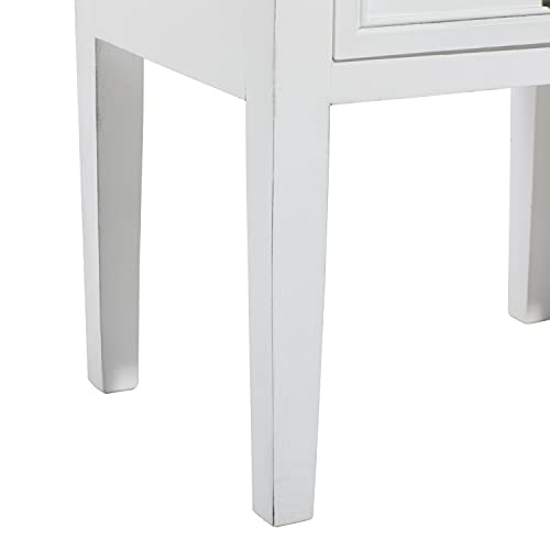Deco 79 Traditional Wood Rectangle Accent Table, 16" x 12" x 29", White