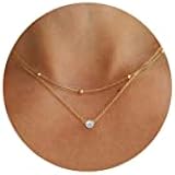 Turandoss Gold Layered Necklaces For Women - 14K Gold Plated Multilayer Choker Set, Bar, Pearl, Coin, Moon & Butterfly Pendants - View #9