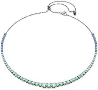 Amazon.com: Swarovski Matrix Tennis Necklace with Bright Blue