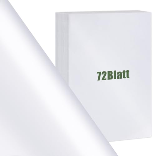 VGOODALL 72 Blatt Perglanz-Papier, DIN A4 Weiss-Metallic Bastelpapier mit Perlmutt-Schimmer Glitzerpapier 250 g/m²