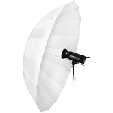 Fotodiox Pro 72in Parabolic Shoot-Through Umbrella - 16-Rib Translucent Photographic Umbrella