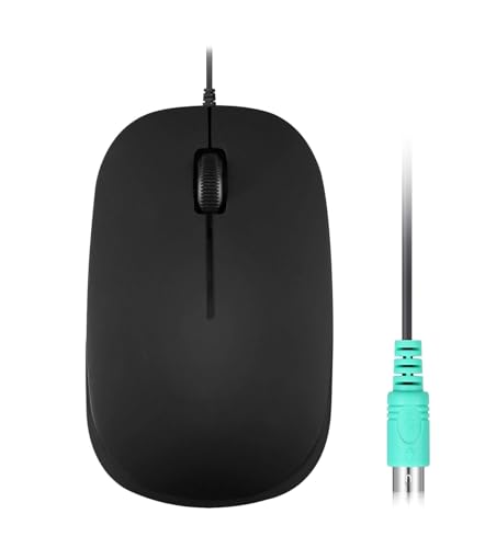 Perixx PERIMICE-201 P II Optische 3-Tasten PS2 Maus - Schnurgebunden mit PS2-Anschluss - 1000 dpi - Matt Schwarz
