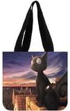 Custom Japan Anime Kiki's Delivery Service Cute Cat Sign Reusable Shopping Bag Travel Tote Bags Cotton Canvas Bag (Two Sides Printing)