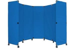 Versare MP6 Portable Folding Wall Partition | Economical 3 Panel Design | Portable Room Divider On Wheels | Adjustable, Freestanding Setup | Multiple Widths