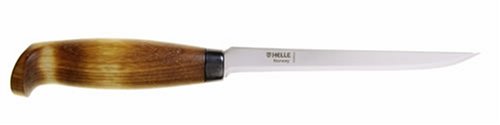 Helle Knives 62 Fiskekniv Fixed Blade Knife with Curly Birch Handles