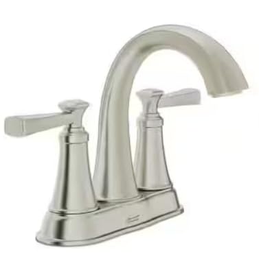 Photo 1 of American Standard Rumson Brushed Nickel 4 in. Centerset Bathroom Faucet 2-Pack