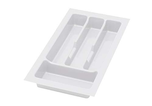 Alusfera Cutlery Tray for Drawers 30 cm, Cutlery Insert, Practical Drawers Organiser System, Cutlery Insert for Drawers, Drawer Separator, Drawer Organiser, 230 x 430 mm, White