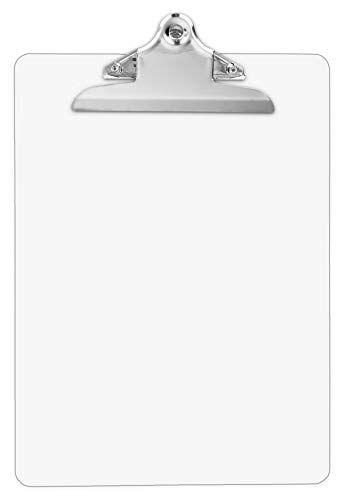 Plastic Clipboards (Set of 6) Multi Pack Clipboard (Transparent)| Strong 12.5 x 9 Inch | Holds 100 Sheets! Acrylic Clipboards Big Clip Board Clips - Thumbnail 7