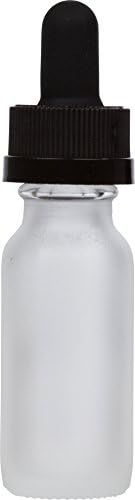 1/2 oz Frosted Boston Round Bottle w/ Black Child Resistant Dropper 6 Pack