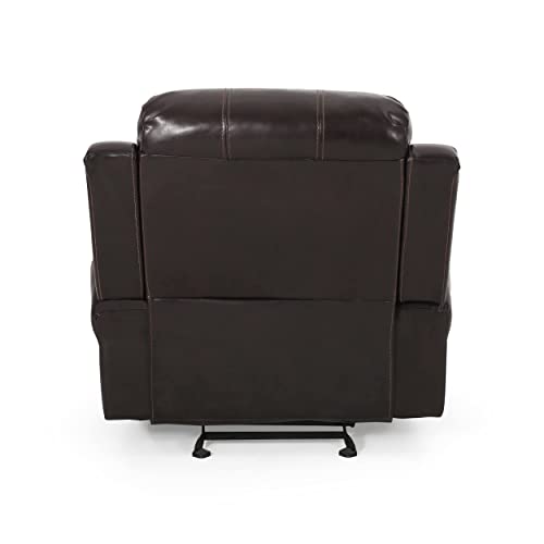 Christopher Knight Home Gavin Bonded Leather Gliding Recliner, Brown