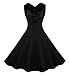 KILLREAL Women's 1950s Cut Out V-Neck Vintage Casual Party Cocktail Swing Dress