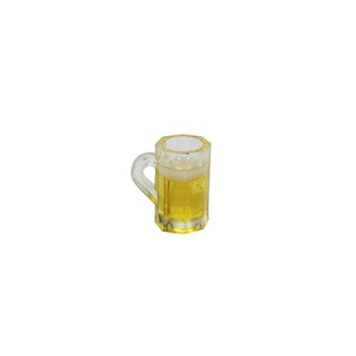Gbell Beer Cup Mug Model for 1/12 Scale Miniature Dollhouse Accessories Girls Toy (Yellow)