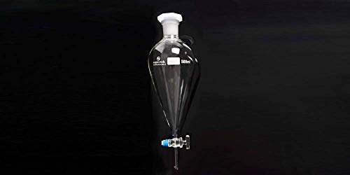 Separating Funnel with PTFE Key Stopcock 500ml, 2 funnels per Package