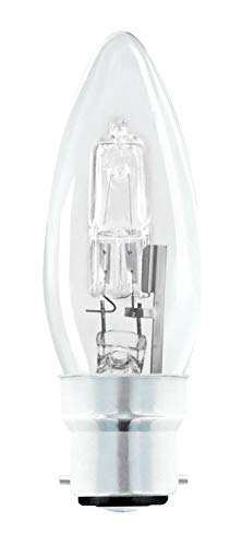 5Pack Candle 46 W C35 ECO Halogen Dimmable Energy Saver Light Bulbs B22 BC Bayonet Cap 240 V 46W = 60W