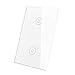 WiFi Smart Wall Touch Light Switch Glass Panel Wireless Remote Control by Mobile APP Anywhere Compatible with Alexa,Timing Function No Hub Required (Wall Switch 2 Gang)
