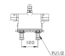 三栄水栓 バス用混合栓 サーモデッキシャワー混合栓 取付芯ピッチ120㎜ SK78501DT2