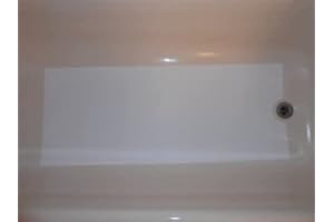 K KAIZEN8 Safe Way Traction 16" X 40" White Adhesive Vinyl Anti Slip Non Skid Safety Bath Mat with Drain Cut Out - Kaizen8 (2)