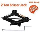 2Ton (4000lb) Scissor Jack Steel Universal Stabilizer Leveling Repair Tool Rust-Resistant for Car Truck Vehicles