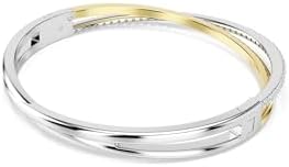 Bracciale rigido Hyperbola, Taglio Round, Bianco, Mix di finiture