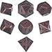 TecUnite 7 Die Metal Polyhedral Dice Set Role Playing Game Dice Set with Storage Bag Compatible with RPG Dungeons and Dragons D&D Math Teaching (Antique Copper)