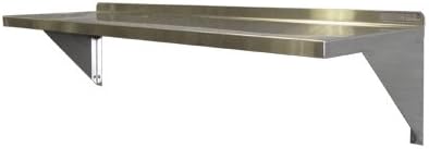 WS1272SS EZ Clean Solid Wall Mount Shelf, 72" Length x 12" Width x 12" Height