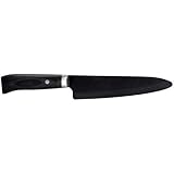 Kyocera Advanced Ceramic LTD Series Chef Knife with Handcrafted Pakka Wood Handle, 7-Inch, Black Blade