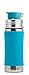 Pura Sport Mini 11oz/325ml Bottle w/Sleeve & Silicone Big Mouth Sport Top - Stainless Steel, Leak-Proof & Spill-Proof for Kids, Toddlers, Preschoolers - Aqua