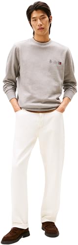 Sweatshirt Hombre Small Crest Outline con Cuello Redondo, Gris (Medium Grey Heather), XL