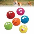 FTXJ 6PCS Puppy Dog Toys Chewing Squeaky Toy for Pet Dog with Sound Squeaker Squeaky Ball With Face Fetch Toy (3.255.253.25cm, Random)