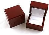 Elegant Mahogany Wooden Jewelry Gift Box for Earrings, Rings