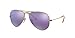 Ray-Ban RB3025 Aviator Classic Flash Mirrored Sunglasses, Brushed Bronze Demi Shiny/Violet Mirror, 58 mm
