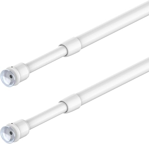 Tension Rods Curtain Tension Rods Extendable No Drilling for Shelves and Kitchen Windows 8mm Diameter 45-59cm