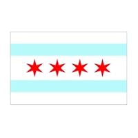 JS Artworks (3) Chicago Flag Funny Hard Hat/Helmet Vinyl Decal Sticker