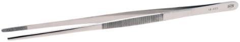 Aven 18433 Straight Serrated Tip Forcep, Stainless Steel, 10" Length