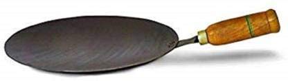 NUTLASE Iron Tawa, Original Handmade Loha Iron Lokhand Roti/Chapati Tawa with Wooden Handle