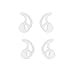 KS K-STORM Silicone Fin EarMold Anti-Slip Replacement Earbud Tips for Coil Tube Surveillance Earpieces (White, 2 Pair Small)