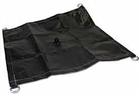 Blk/Silver Poly Drain Tarp, 5'x5'