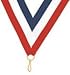 Silver Bowling World Class Medal with Red, white & blue v-neck ribbon (Silver)
